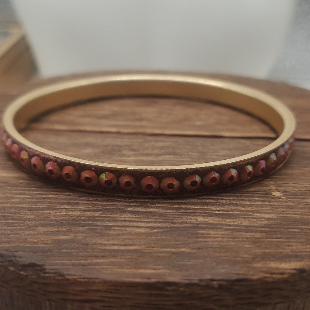 B2434 lined red sequin bloom bracelet‎ bangle